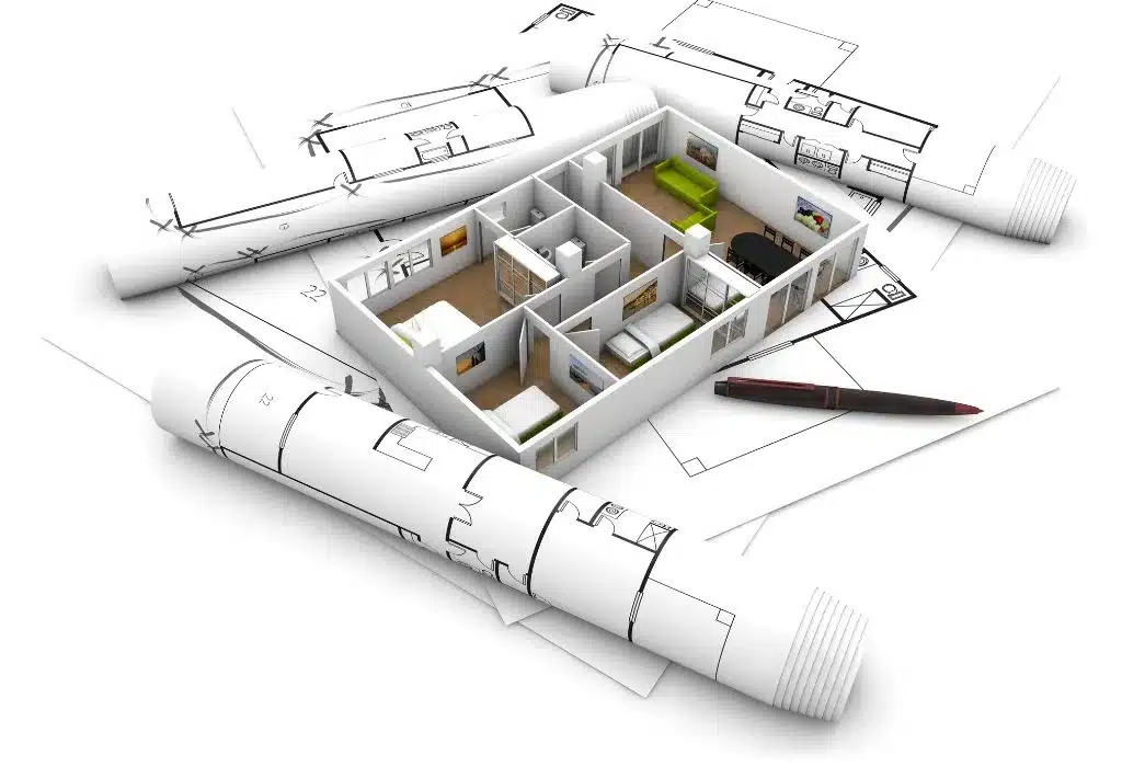 planimetria 3 d e progetti vari a significare che vi sono diverse imprese di ristrutturazioni a Milano